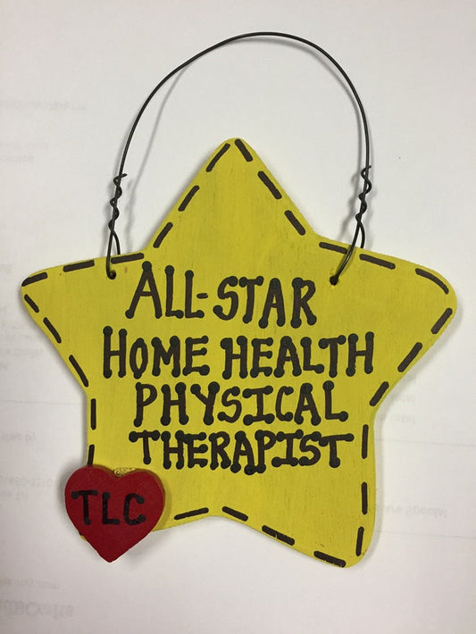 018HHPT Yellow Star w/red heart All Star Home Health Physical Therapist